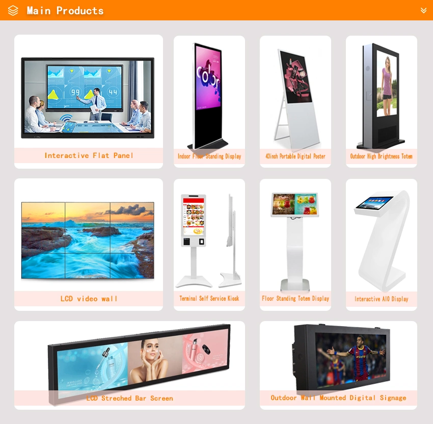 Factory Wholesale 65inch Android LCD Touch Screen Totem Advertising Kiosk Digital Signage