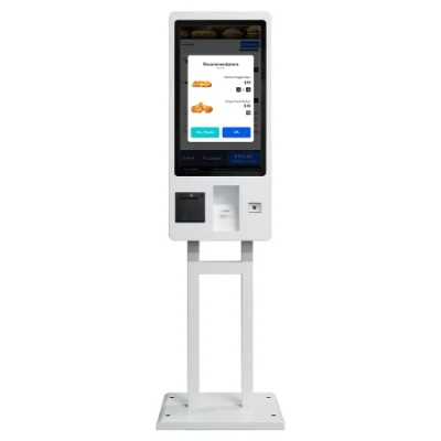 Impresora de boletos Android OS 27" sistema de pedidos de alimentos toque capacitivo Pantalla pared Monte el Hospital Self Service Kiosk