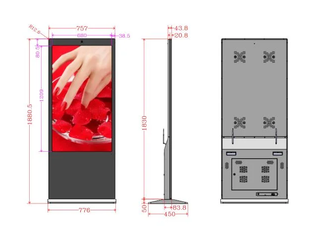 43 55 Inch LCD Monitor Digital TV Signage Android Media Player Touch Screen Display Wayfinding Kiosk