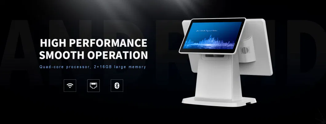 China Factory Custom Electronic Cash Register Desk POS System Self Service Kiosk for Supermarket and Restaurant