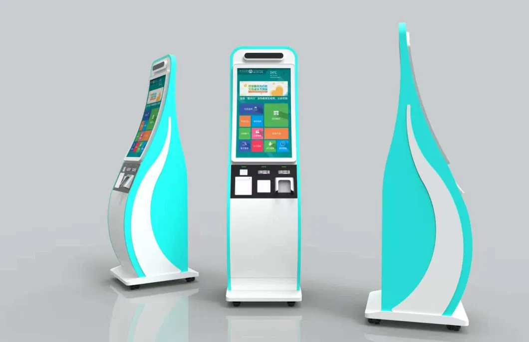 Restaurant Self Service Ordering Kiosk with 23.6 Inch Curved Touch Screen