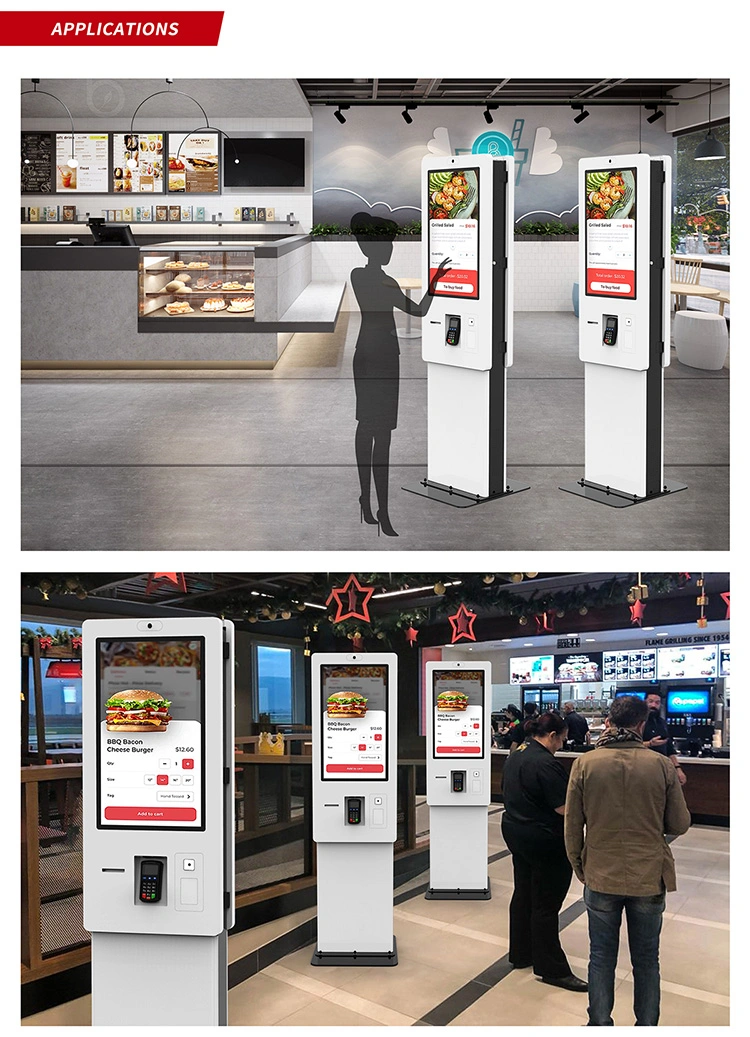 Restaurant Wireless Ordering Machine Touch Screen Self-Service Payment Kiosk POS System Ticket Printer in China