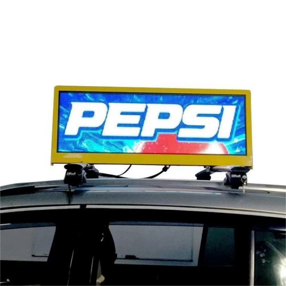 Outdoor Waterproof 3G/4G Taxi Roof LED Display Screen Car Advertising Oneside Sign