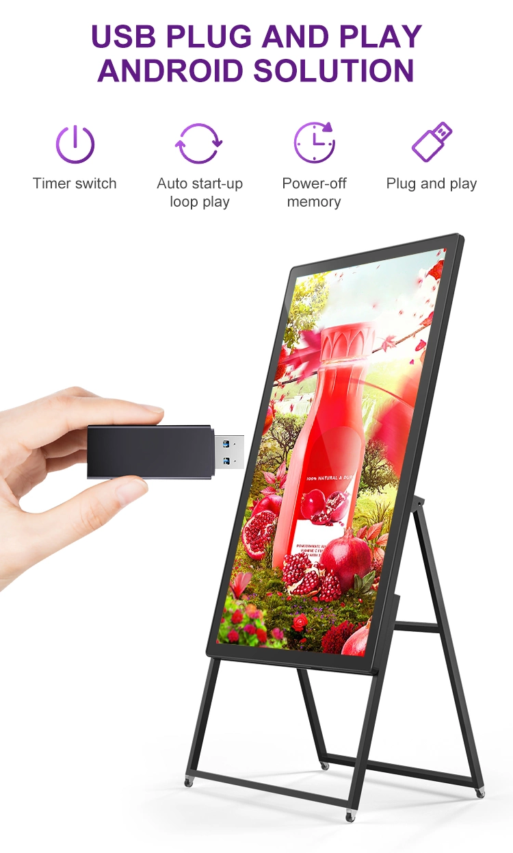 Advertising Kiosk Touch LCD Display Screen Video Wall Mounted Digital Signage with Stand