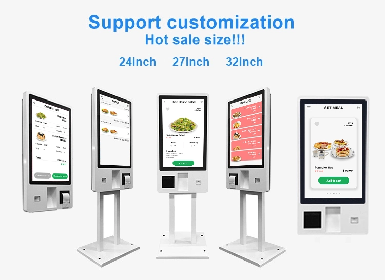 Customized POS System Floor Stand or Wall Mount or Hanging Food Ordering Kiosks Self Service Payment Kiosk Restaurant