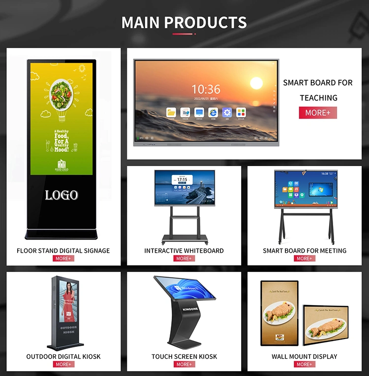 43 55 65 Inch Indoor Floor Stand Digital Signage Totem Video Player Touch Screen TV Vertical Interactive LCD Advertising Kiosk Display for Shopping Mall