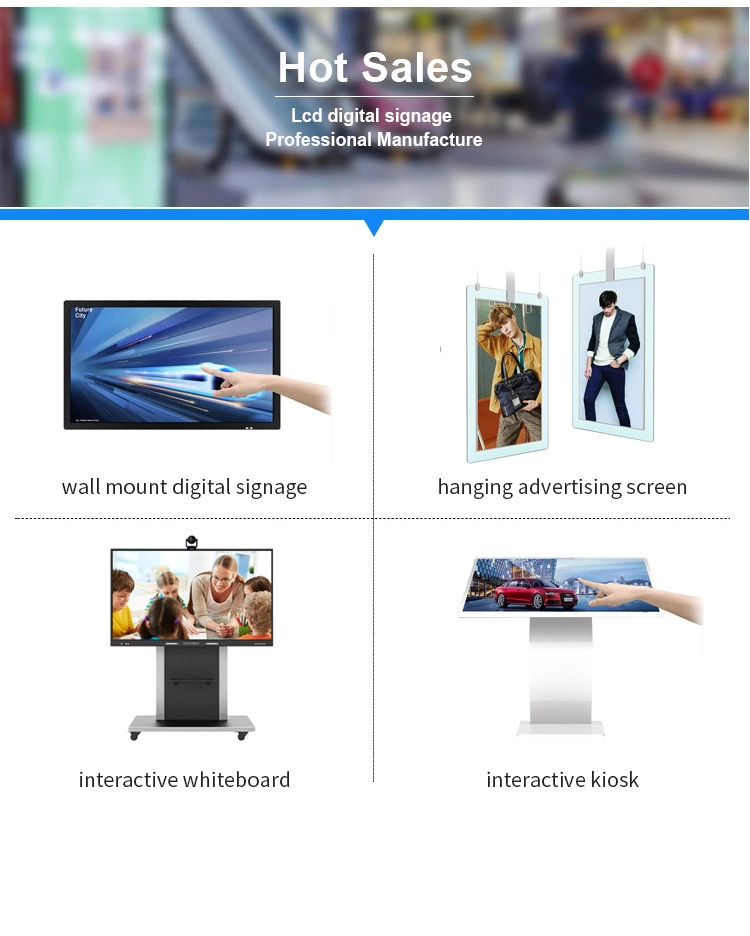 Envision Factory Price 43 49 55 65 Inch All-in-One Interactive Display Monitor LCD LED Screen Media Advertising Ad Player Panel Touch Screen Information Kiosk