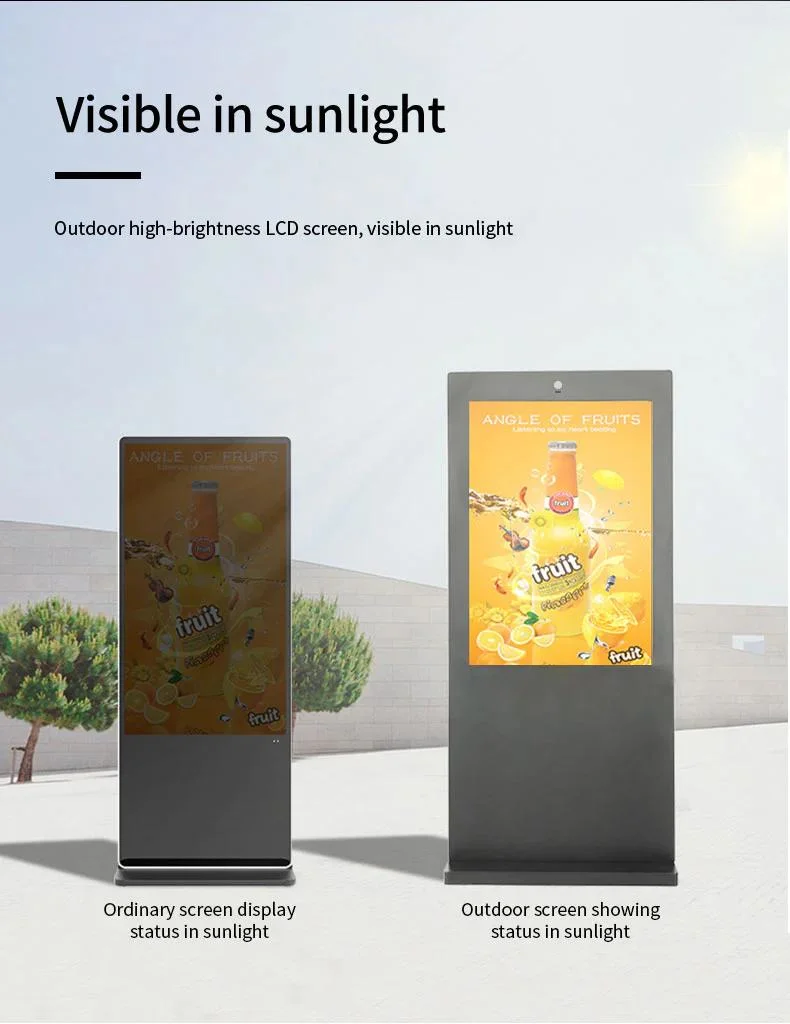 Outdoor Single Side 65 Inch Floor Stand Digital Signage IP65