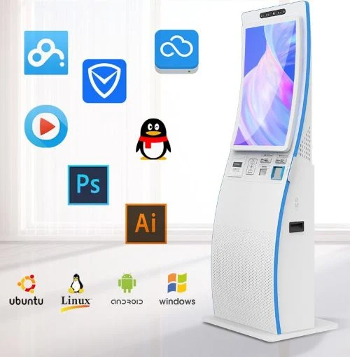 Floor Standing Touch Screen Computer Self-Service Ordering Payment Kiosk 23.6-Inch