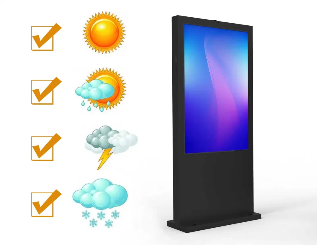 Outdoor Waterproof 55 65 Inch Custom 6mm Digital Kiosk Touch Screen Kiosk Interactive Kiosk Sdk