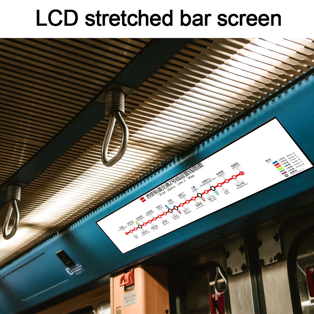 Envision 23 27 37 43 49 55 65 75 86 Inch LCD LED Advertising Display Stretch Bar Screen with Double Sided Digital Signage Dual Interactive Touch Screen Kiosk