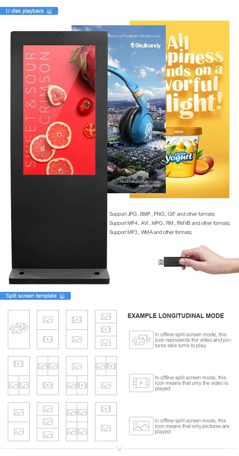 Senke Remote Control IP55 Waterproof 50 Inch Capacitive Touchscreen Wayfinding Digital Signage Media Player LCD Advertising Display