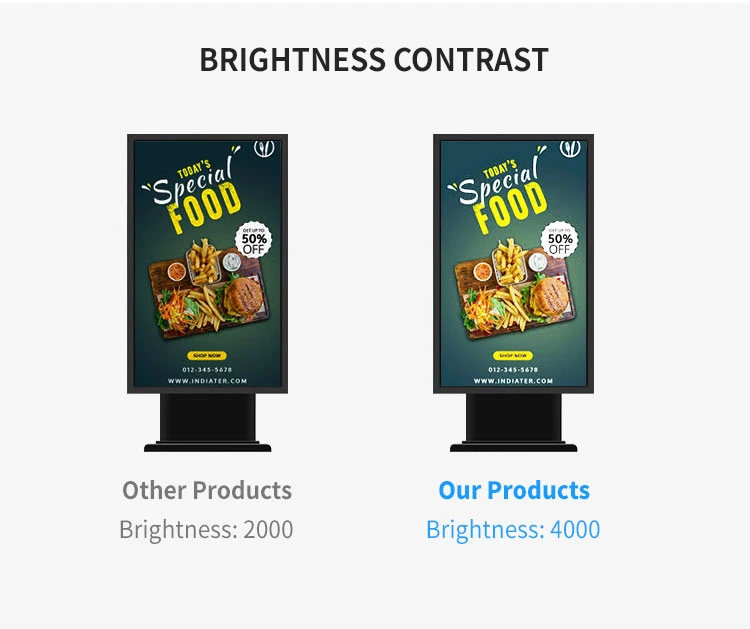 Sample Customization High Brightness 43&quot; 49&quot; 55&quot; 65&quot; Outdoor Fast Food Restaurant Touch Order Screen Outdoor Digital Menu Board