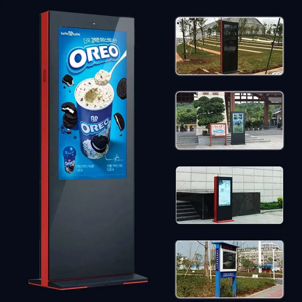 Outdoor Advertising Kiosk Waterproof LCD Display Commercial Digital Signage Totem Display