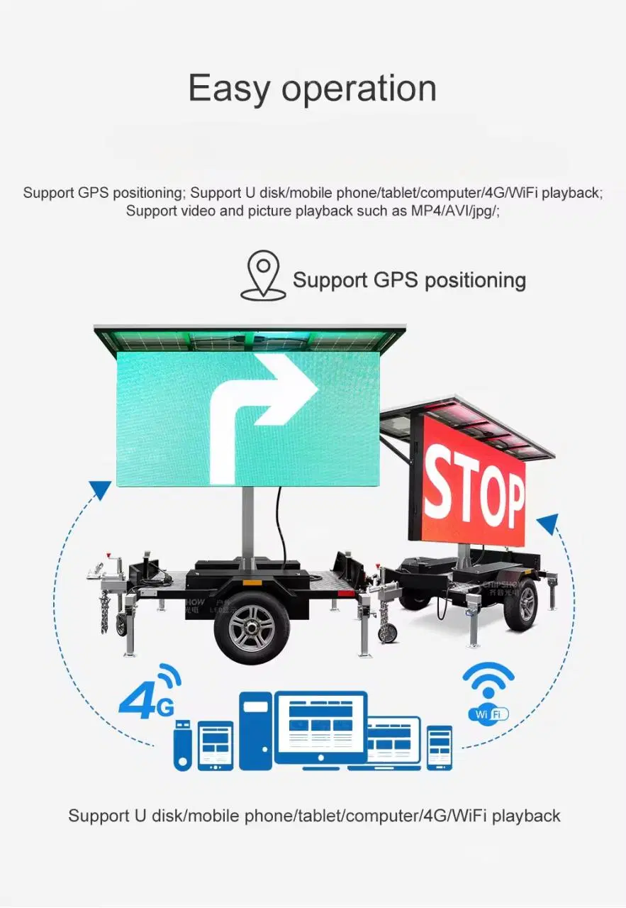 Outdoor LED Trailer Screen Display P8 P10 P6.6 Mobile Solar Trailer LED Signs LED Board Display LED Display Signage