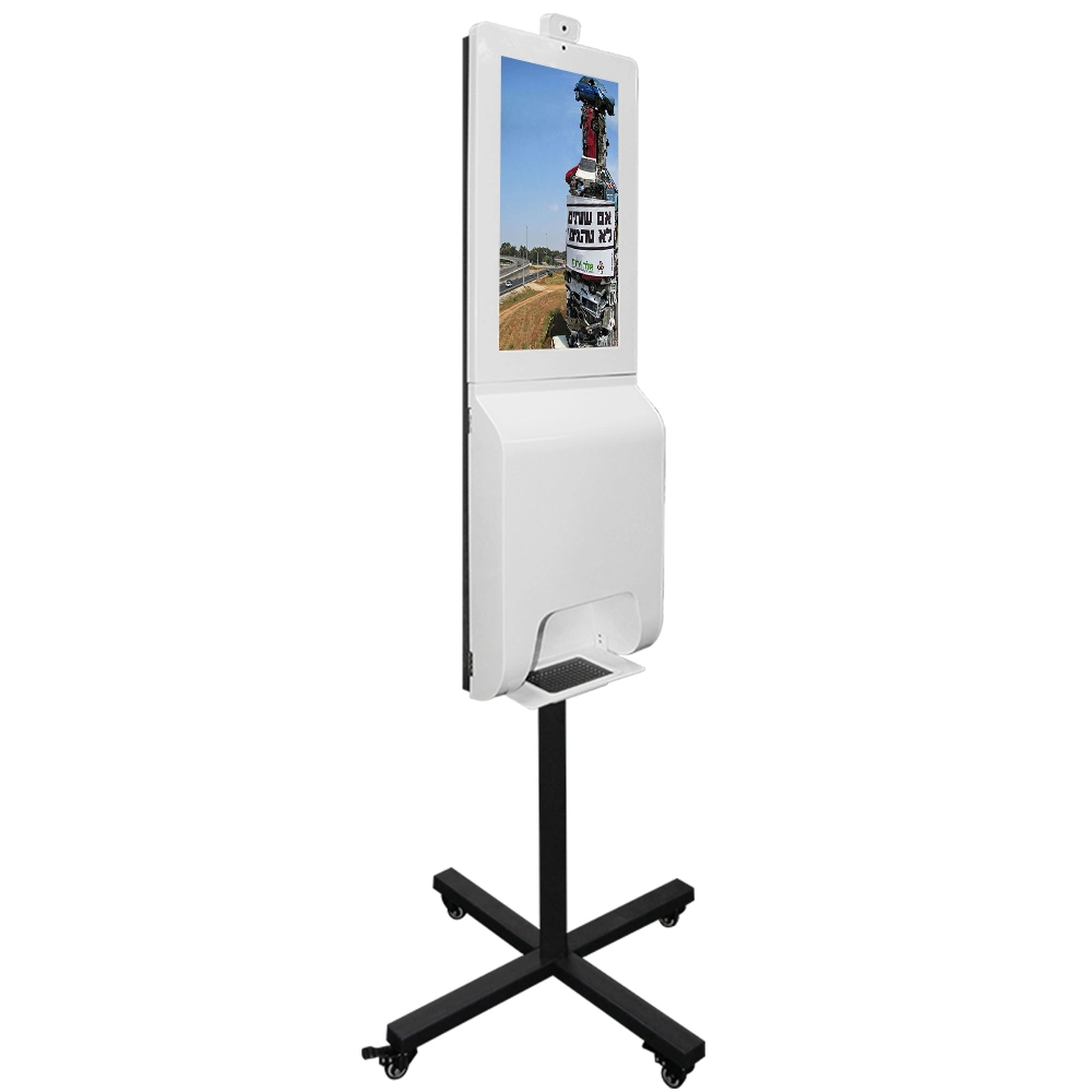 21.5 Inch LCD Display Sanitizer Kiosk Television with Face Recognition Ad Player and 3000 Ml Tank From Asianda