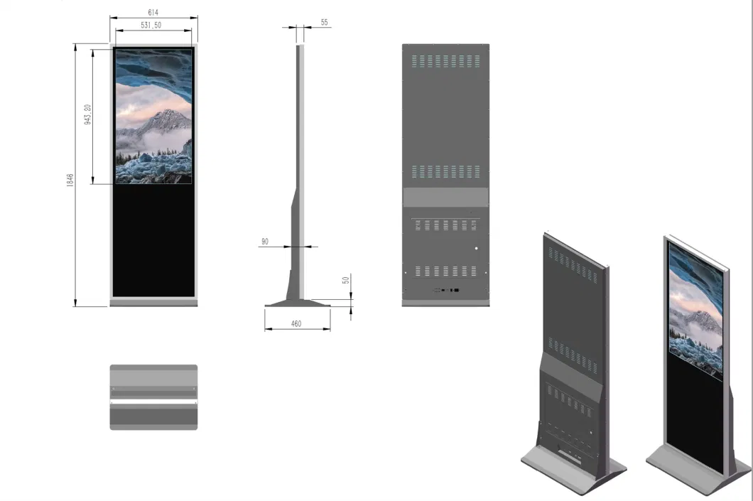 43 Inch LCD Digital Signage Mall Interactive Wayfinding Information Mall Kiosk