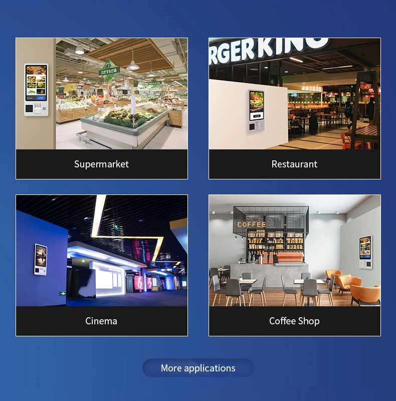 Wall Mounted Touch Screen Kiosk 23.6 27 32 Inch Payment Terminal Checkout Self-Service Kiosk Grocery Store