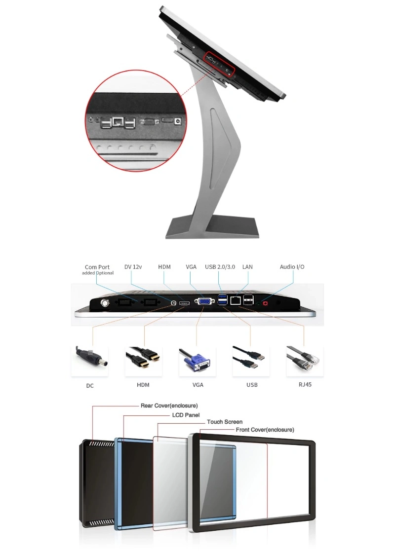 Table Standing LCD Advertising Touch Screen/Kiosk Horizontal Digital Advertising Machine for Supermarket