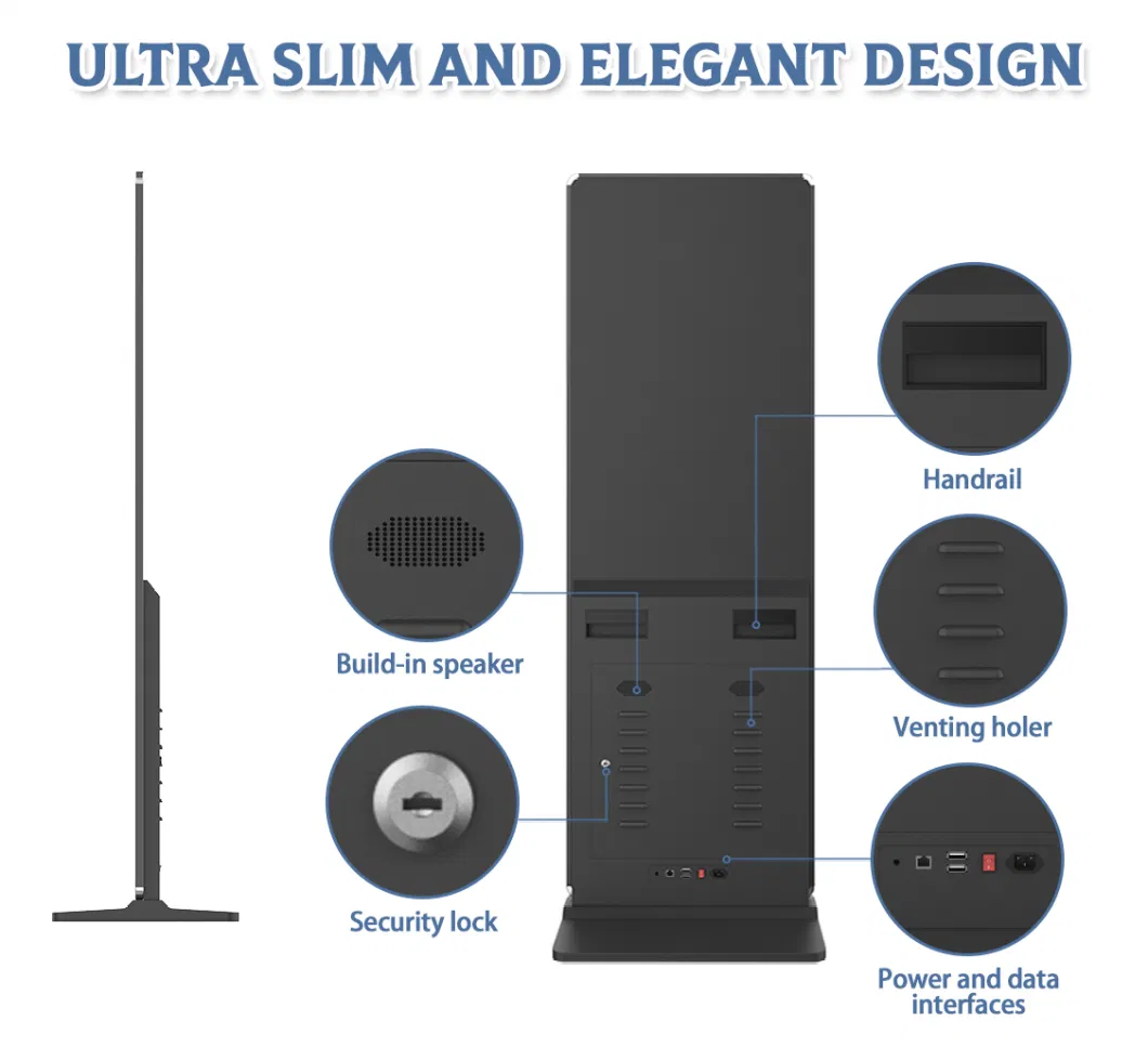 55 Inch LCD Totem Kiosk Touch Screen Digital Signage and LCD Advertising Display for Menu Board