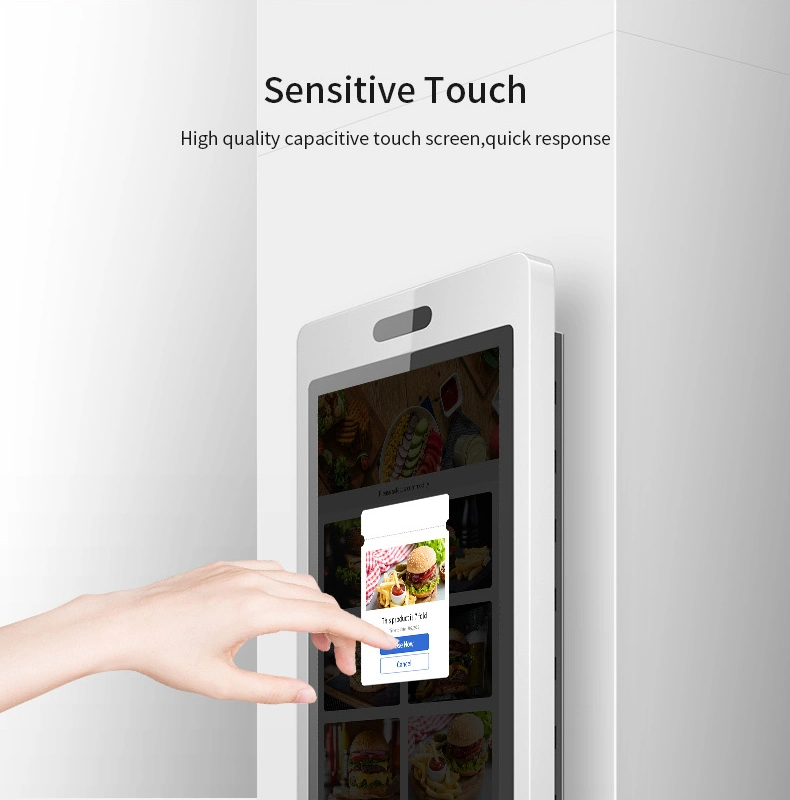 Ticket Printer Android OS 27&quot; Food Ordering System Capacitive Touch Screen Wall Mount Hospital Self Service Kiosk