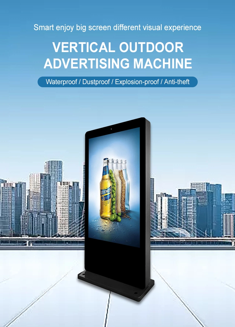 Restaurants Menu Board Digital Signage Outdoor Standing Waterproof Kiosk Touch Order Screen LCD Display Advertising LCD Display Advertising Kiosk Digital Signag