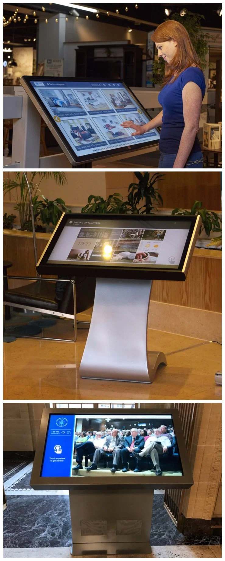 Horizontal 32 Inch Touch Screen All in One Computer Kiosk with Factory Price Kiosk Tablet LCD Digital Advertising Screen