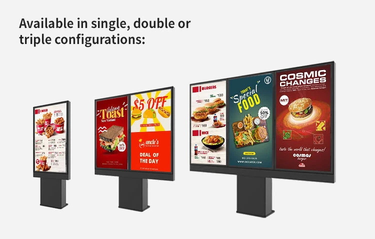 Single / Dual / Three Screen Burger King Mcdonald&prime;s Outdoor LCD Display Digital Menu Board for Drive Thru