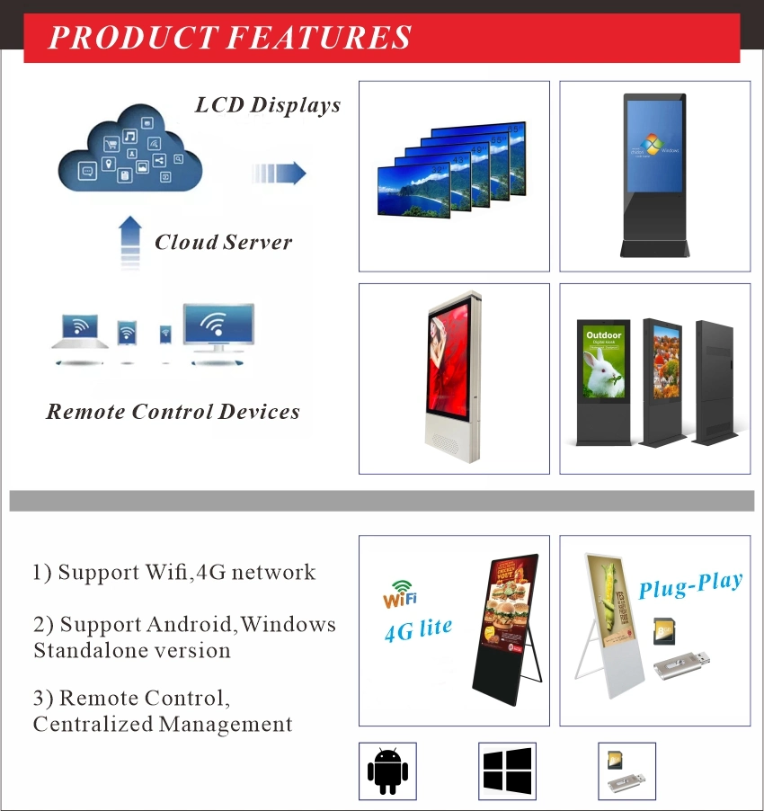 Factory Price 32inch LCD Monitor 10-Point Interactive Touch Screen Kiosk