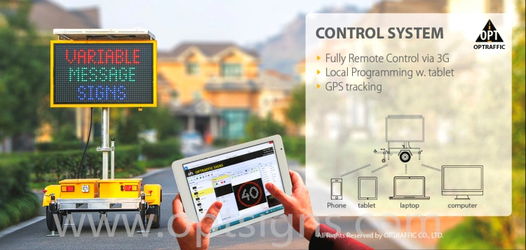 Outdoor VMS Boards LED Display, Solar Powered Traffic Variable Message Sign