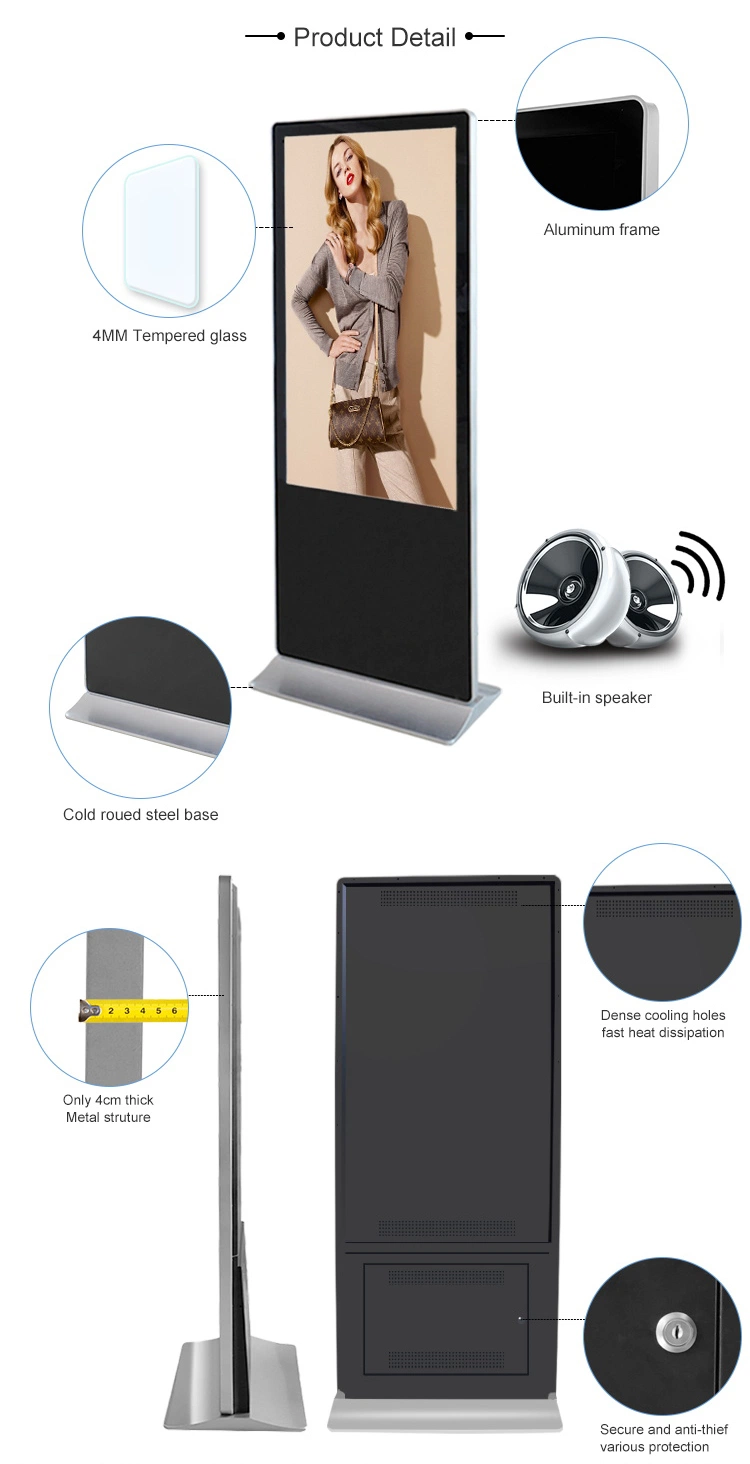 43 Inch Floor Standing Android WiFi Touch Screen Kiosk for Marketing Advertising