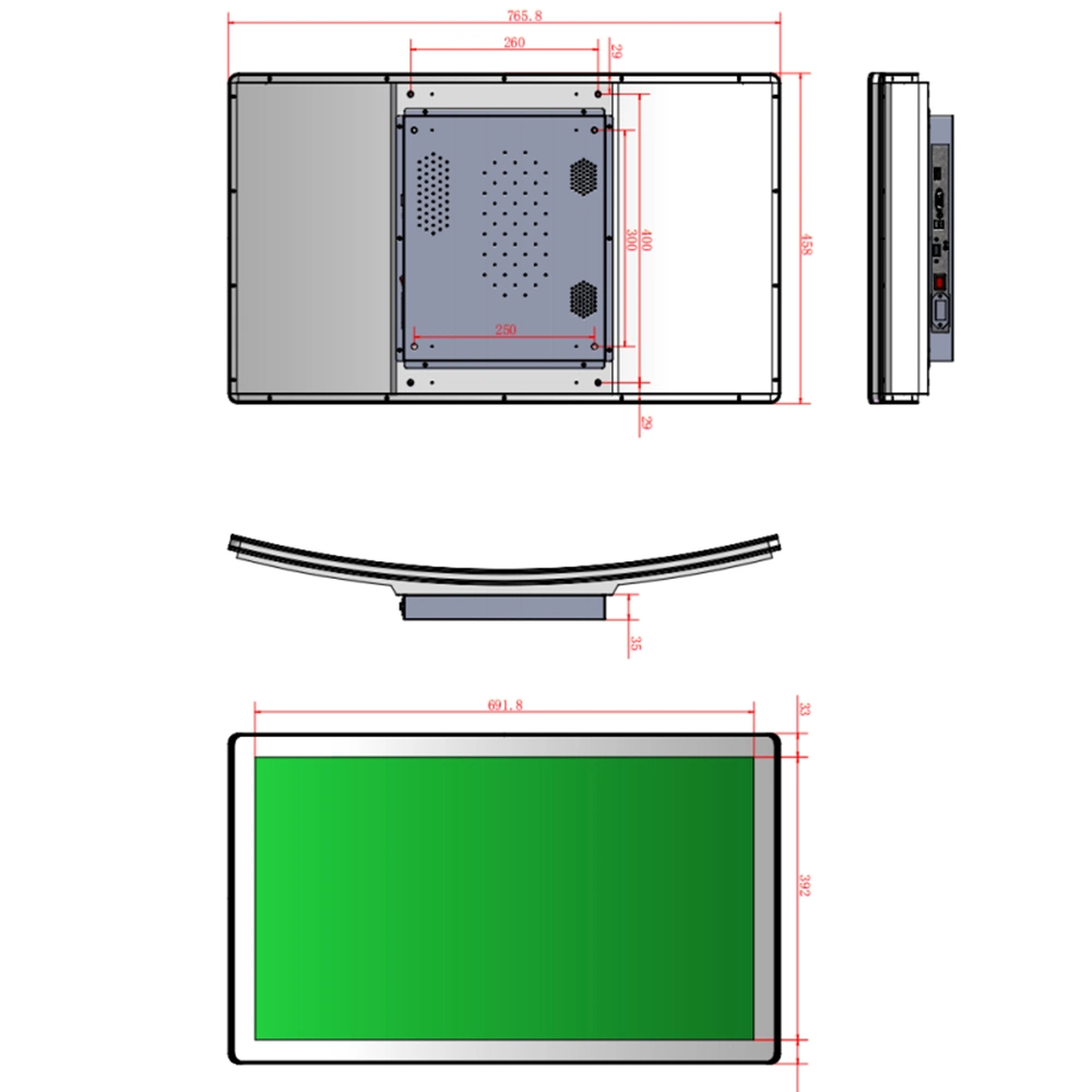 32 Inch Touch Curved Monitor Kiosk Gambling Machine Touch Screen Monitor