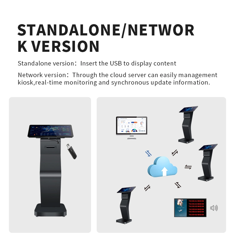 Self Service Kiosk Touch Screen Kiosk Public 32 43 50 55 Inch Full HD 4K Information Wayfinding LCD Digital Interactive Kiosk