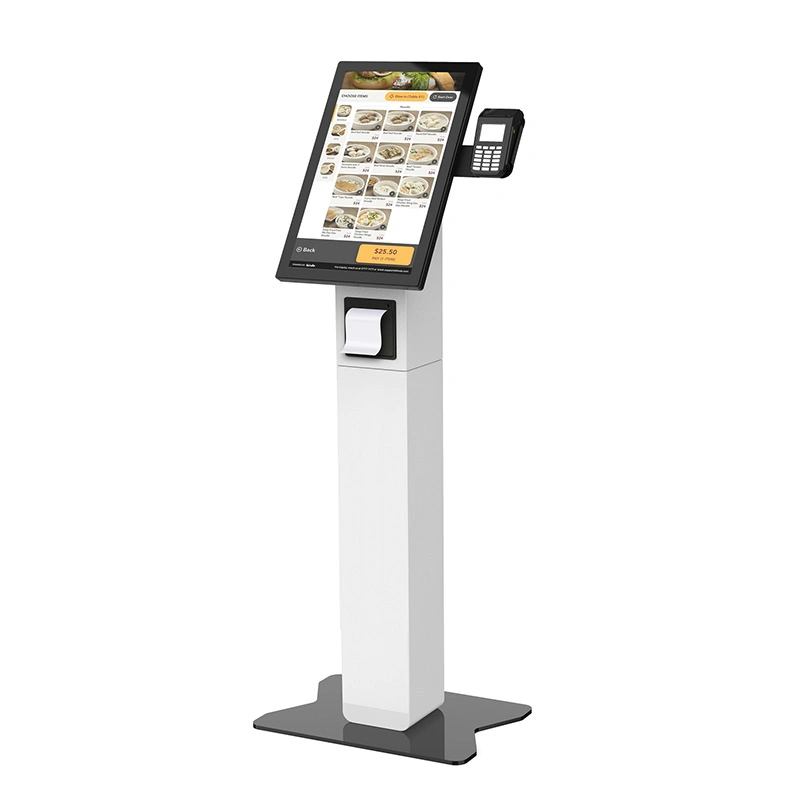 Interactive Standing Digital Signage Self Ordering Restaurant Kiosk with POS Terminal Payment System