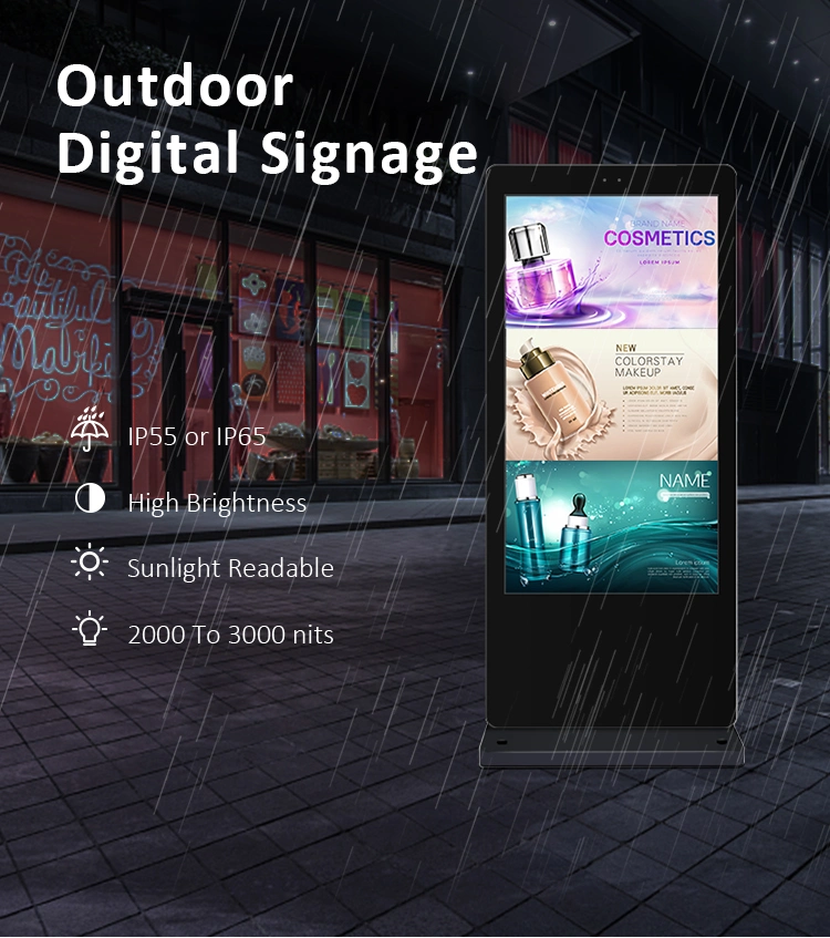 Free Standing Capacitive Touchscreen Totem Display Standalone / Network Outdoor Digital Signage Advertising Kiosk