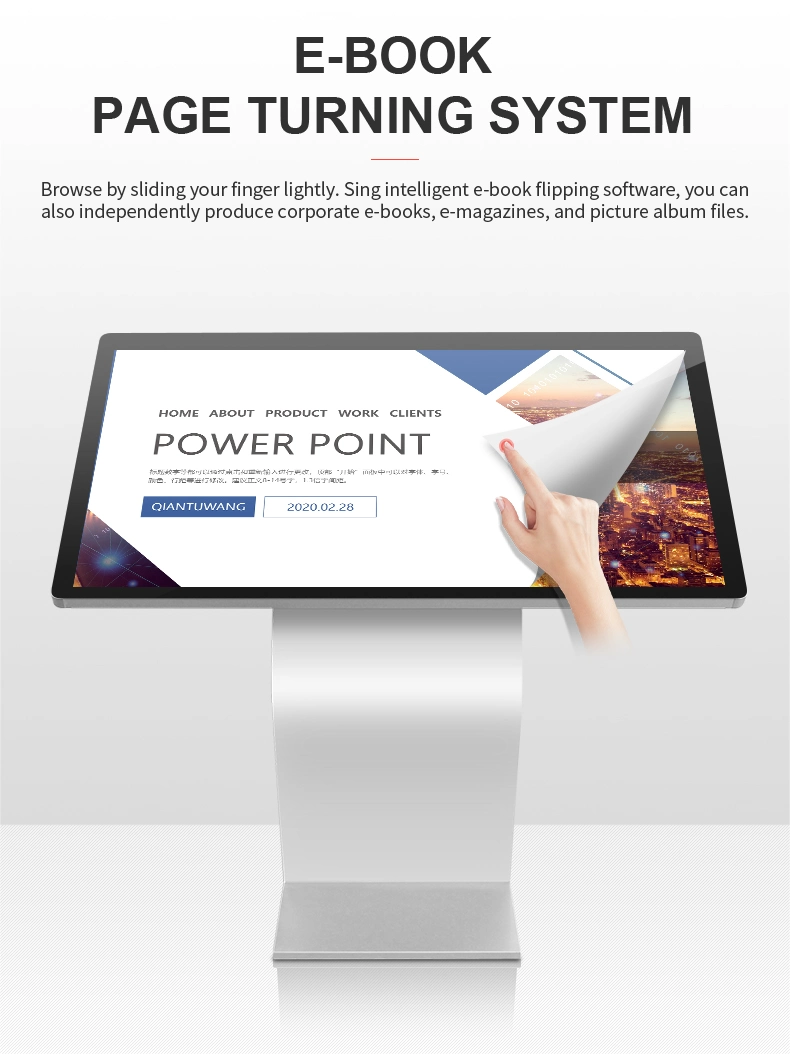 Support Android Windows OS 32 Inch Infrared / Capacitive Touch Screen Freestanding Public Interactive Information Kiosk