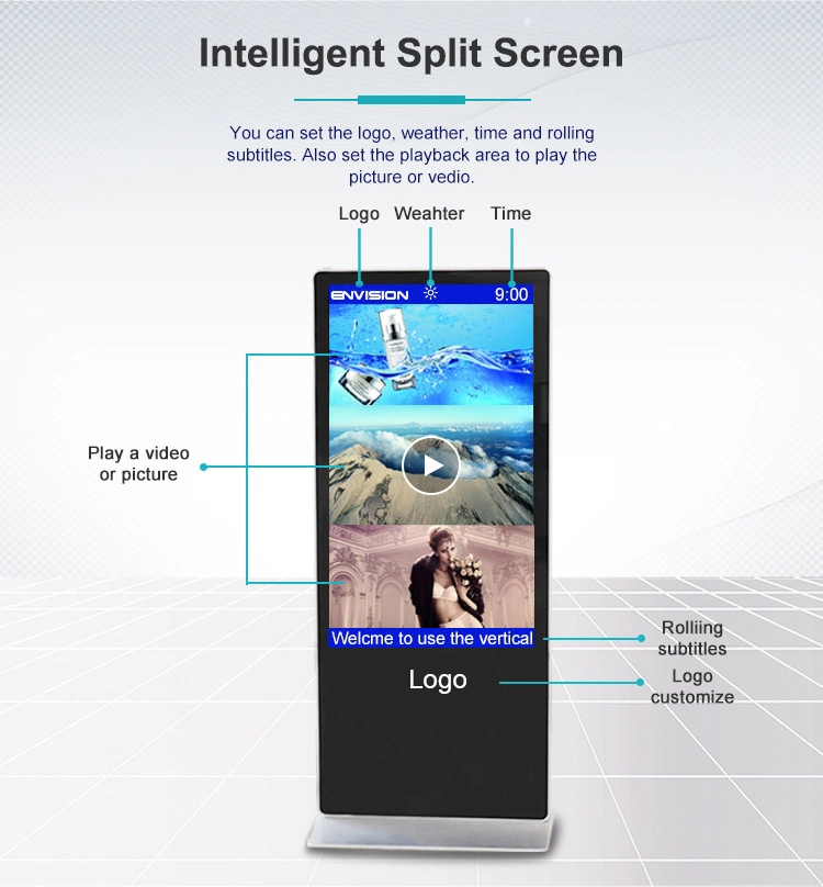 43 Inch Floor Standing Android WiFi Touch Screen Kiosk for Marketing Advertising