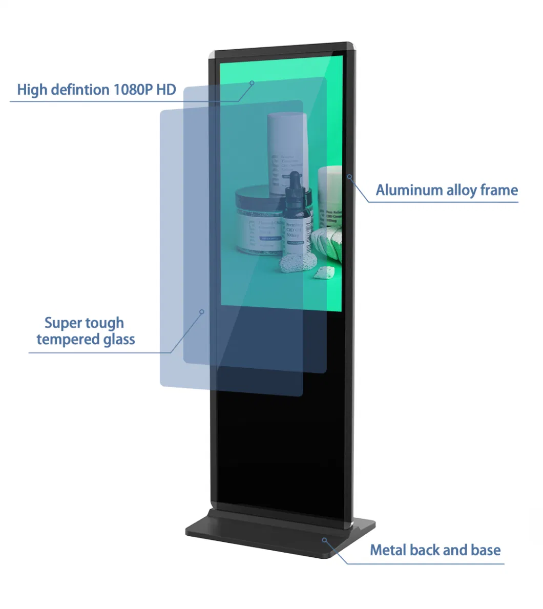 55 Inch LCD Totem Kiosk Touch Screen Digital Signage and LCD Advertising Display for Menu Board