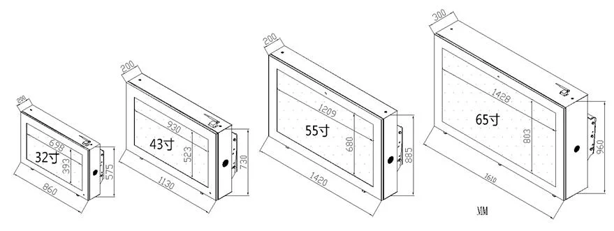 65 Inch Durable Commercial Outdoor Digital Signage Transparent LCD Digital Signage Panel Display