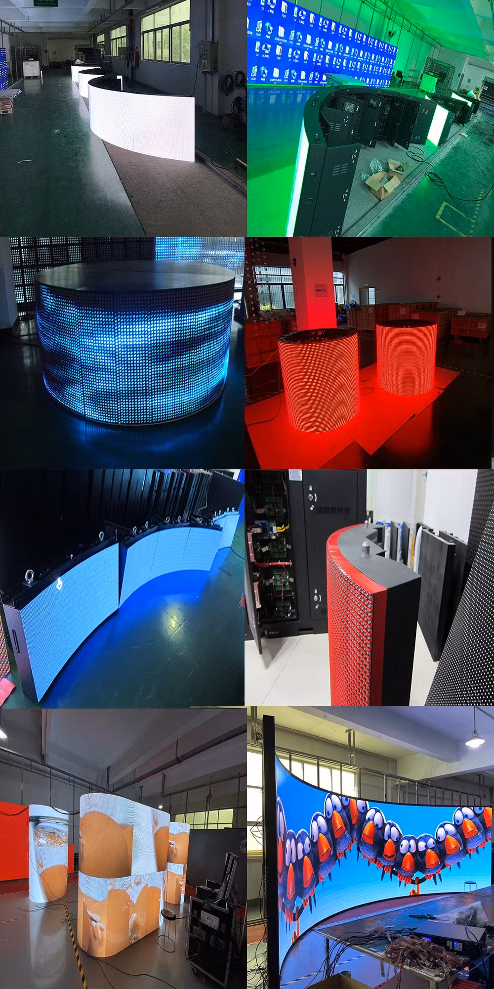 Indoor Outdoor Full Color Advertising Rental Curved Digital Flexible Poster Window LED Display with P1.2 P1.8 P2.5 P3.91 Price