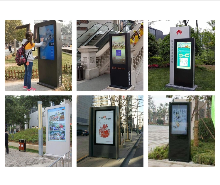 All-Weather Direct Sunlight Readable Advertising Kiosk Totem Commercial Outdoor Digital Signage Displays for Business