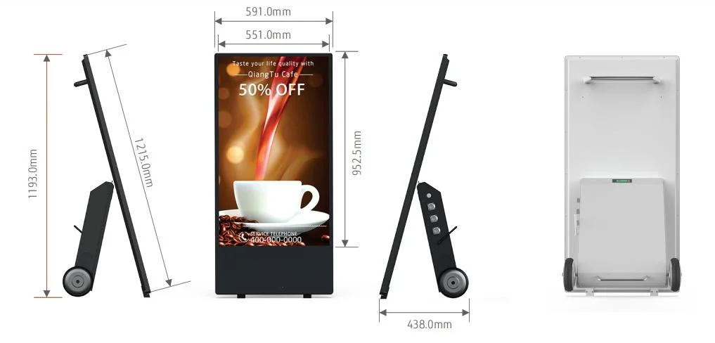 Good Quality Portable Outdoor 43-Inch Digital Signage with Built-in Charge Level Indicator