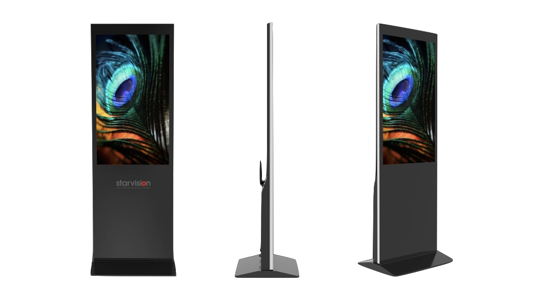 Stand Alone Ad TFT LCD Screen Commercial Grade Floor Standing Digital Signage