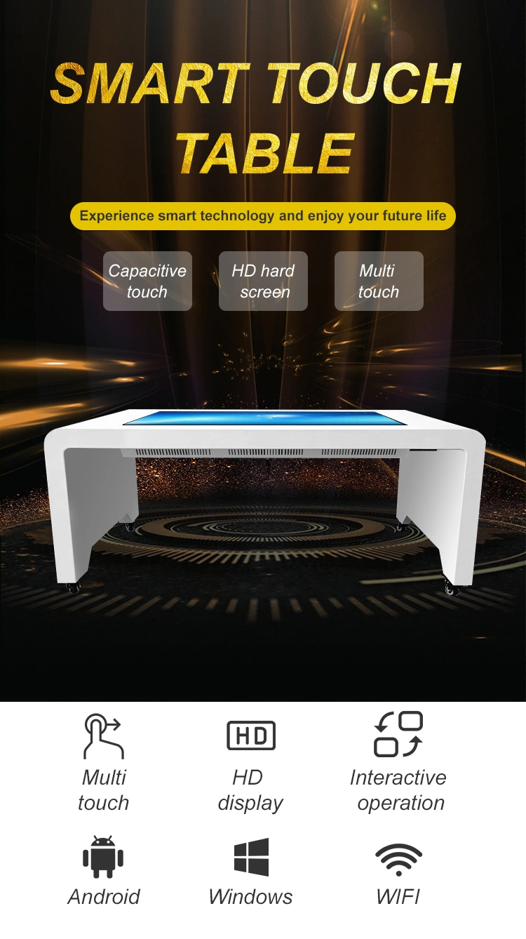 55 Inch Touch Screen Smart Table Interactive Information Kiosk Advertising Display Kiosk for Hotel/KTV/Coffee Bar/Restaurant