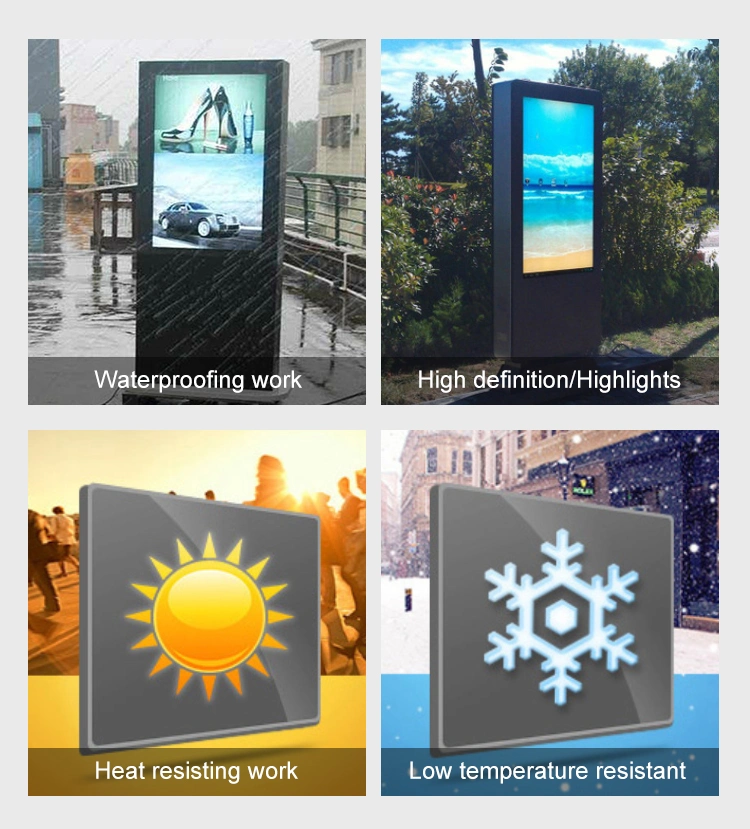 All-Weather Direct Sunlight Readable Advertising Kiosk Totem Commercial Outdoor Digital Signage Displays for Business