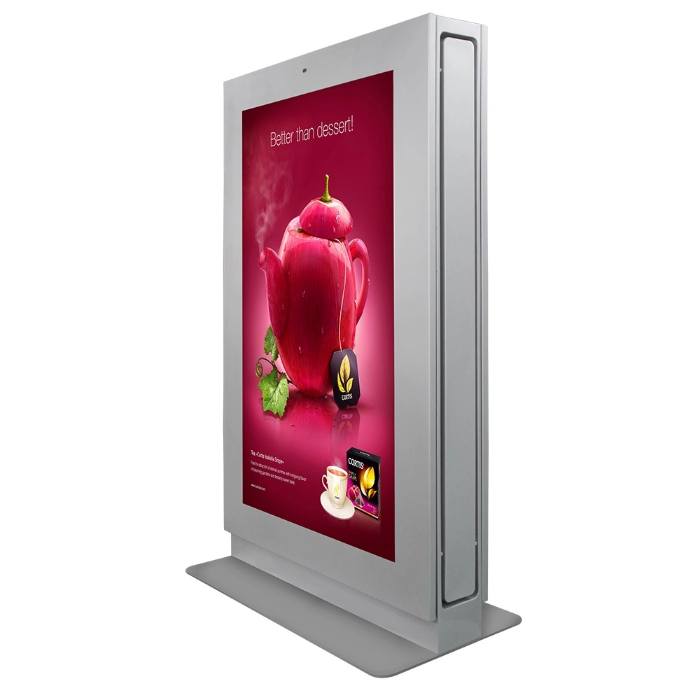 55 Inch Dual Side Outdoor Floor Standing LCD Digital Display Touch Screen Kiosk with 3000 Nits High Brightness for Bus Station