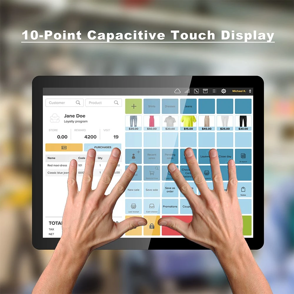 15inch Touch Screen Point of Sale System Epos with 12inch Dual Screen for Restaurant Ordering POS System