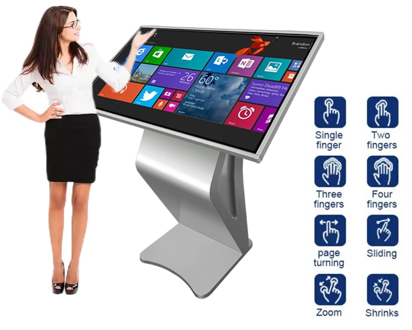 32-65inch Interactive Touch Screen PC Public Information Wayfinding Self Service Kiosk