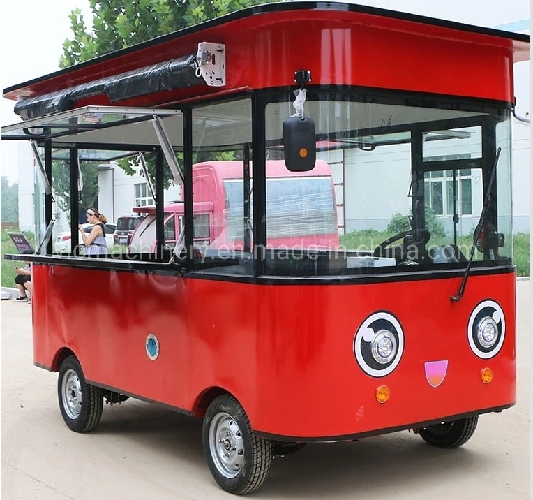 four wheels Electric mobile fast food kiosk