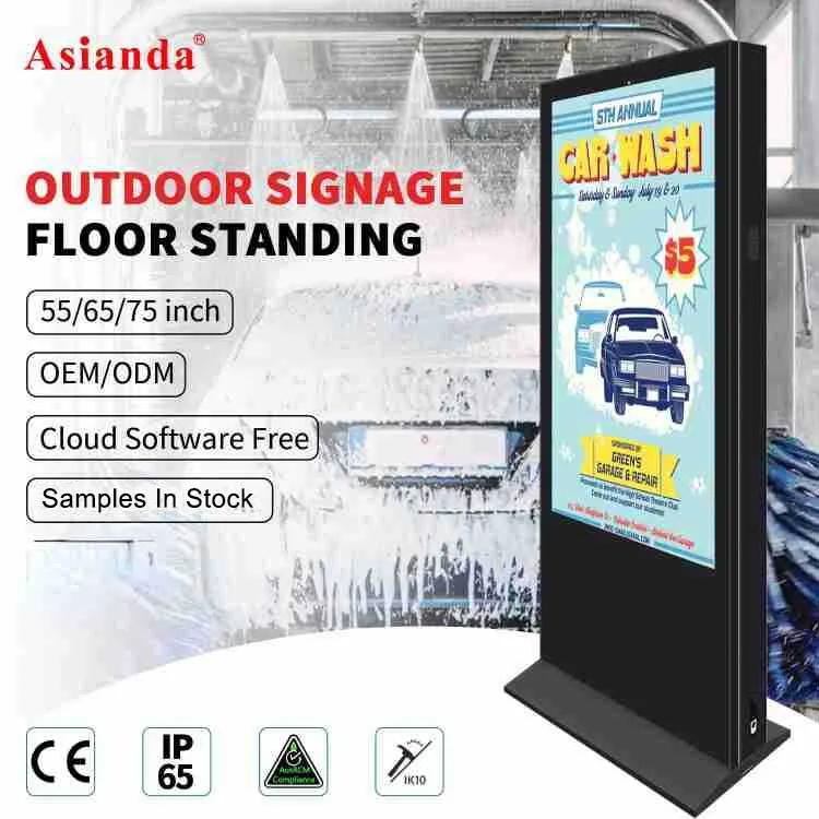 Freestanding Customized Outdoor Capacitive 2500nits Outdoor LCD Display Screen Digital Advertising Screen Outdoor Touch Screen Kiosk